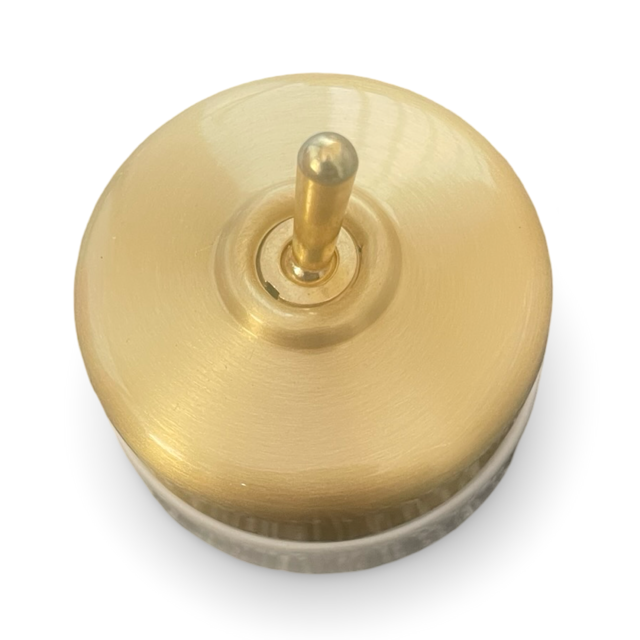 White Smooth Gold Porcelain Dolly Light Switch