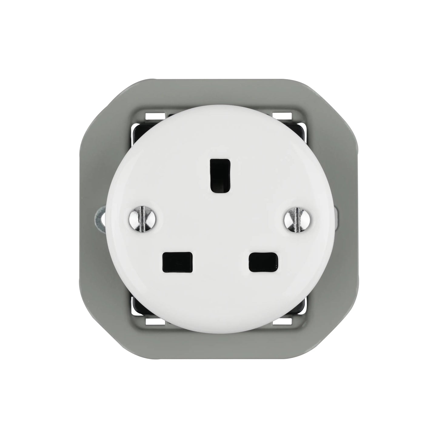 Polar White Porcelain Single Type G Plug Socket