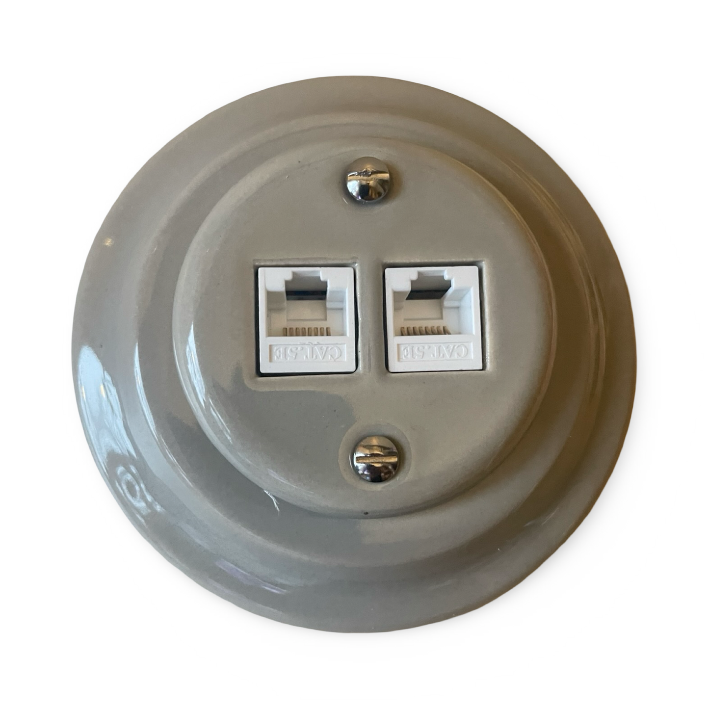 Porcelain Single Ethernet Data Socket Miami Grey