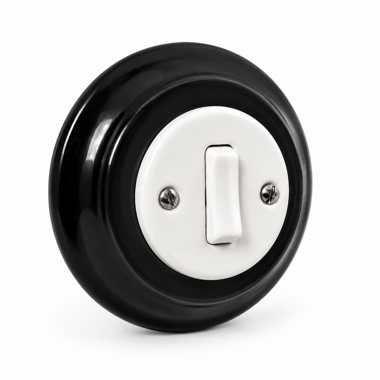 Polar White 1 Gang 2 Way Porcelain Light Switch