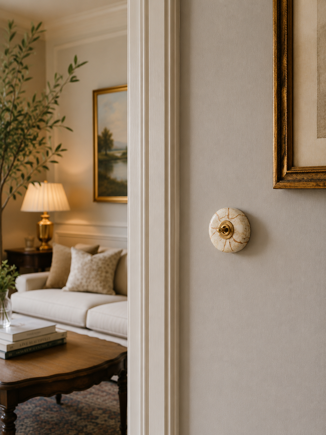 Marble Porcelain Dolly Light Switch