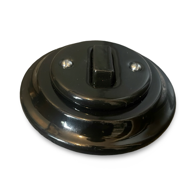 Nero 1 Gang Porcelain Light Switch