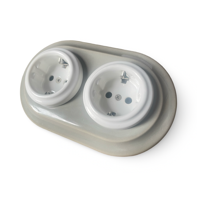 double ceramic german plug socket