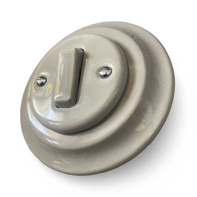 1 Gang Porcelain Light Switch Miami Grey