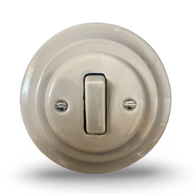 1 Gang Porcelain Light Switch Miami Grey