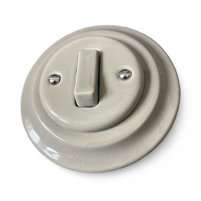 1 Gang Porcelain Light Switch Miami Grey