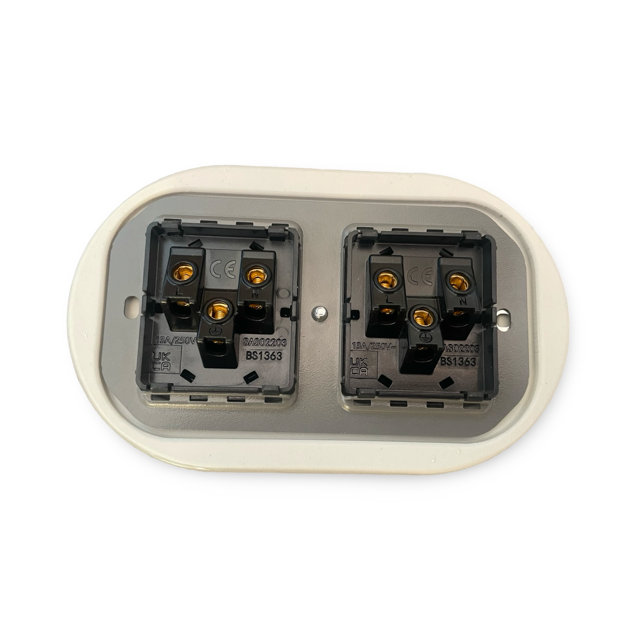 Miami Grey Porcelain Double Type G Plug Socket