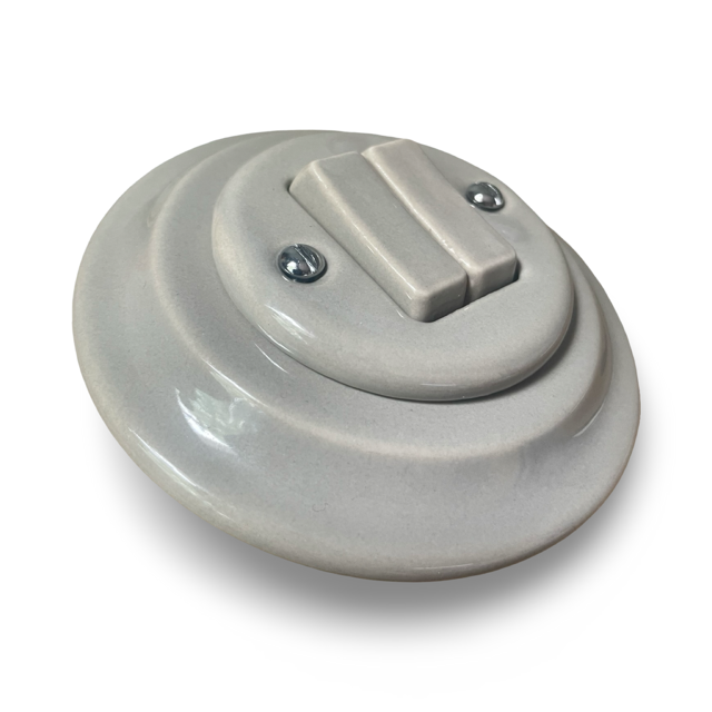 2 Gang 2 Way Porcelain Light Switch Miami Grey