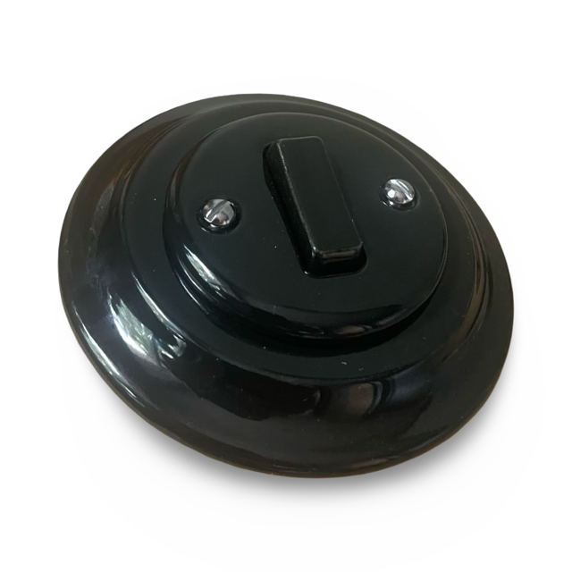 Nero 1 Gang Porcelain Light Switch