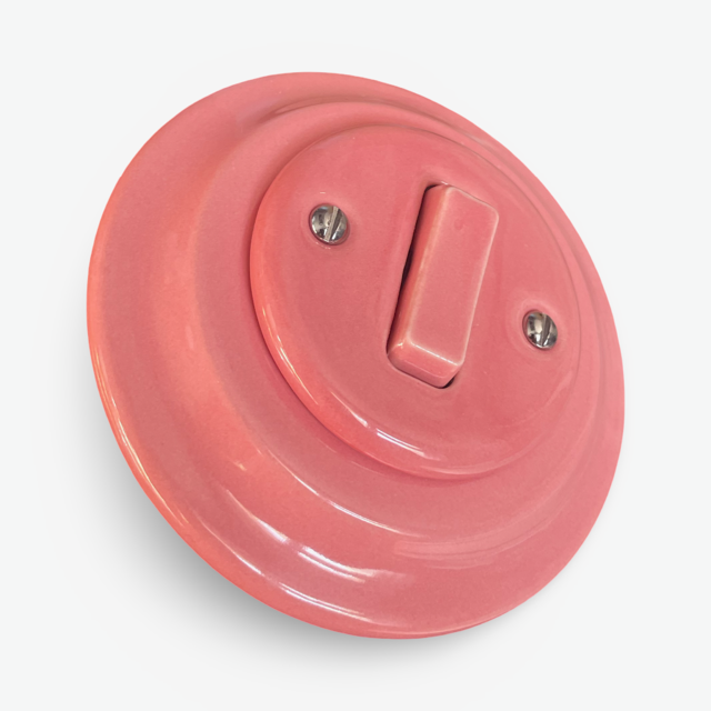 1 Gang 2 Way Porcelain Light Switch Pink