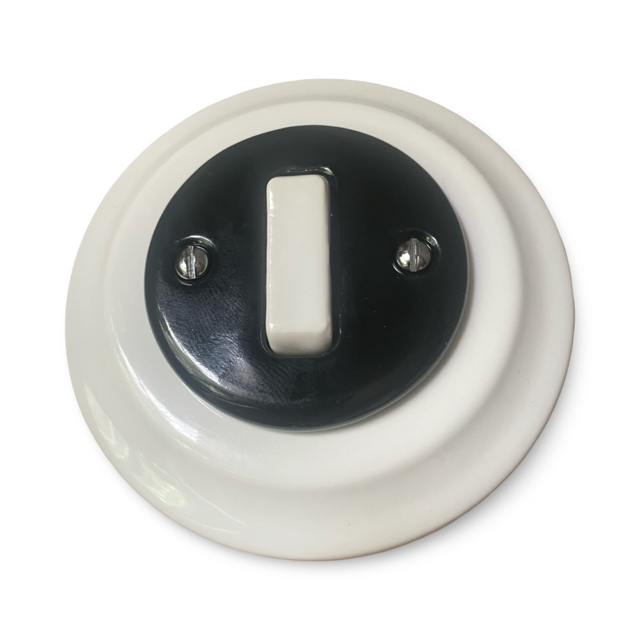 1 Gang 2 Way Porcelain Light Switch White Switch