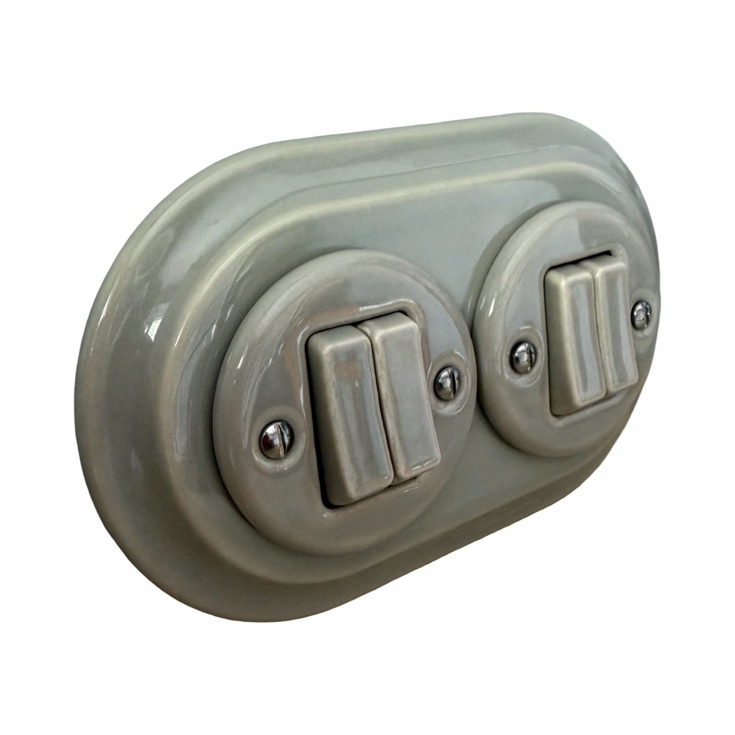 4 Gang Double Porcelain Light Switch Miami Grey