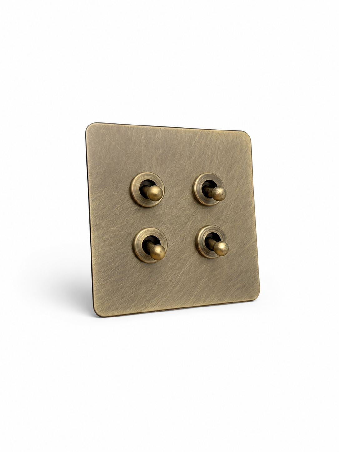Brushed Brass 4 Gang 2 Way Dolly Toggle Light Switch
