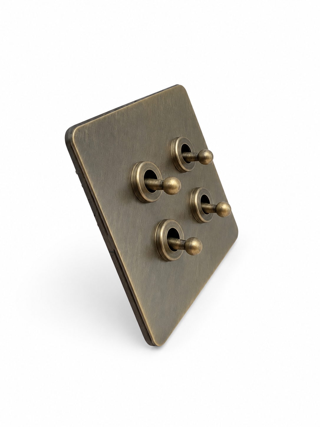 Brushed Brass 4 Gang 2 Way Dolly Toggle Light Switch