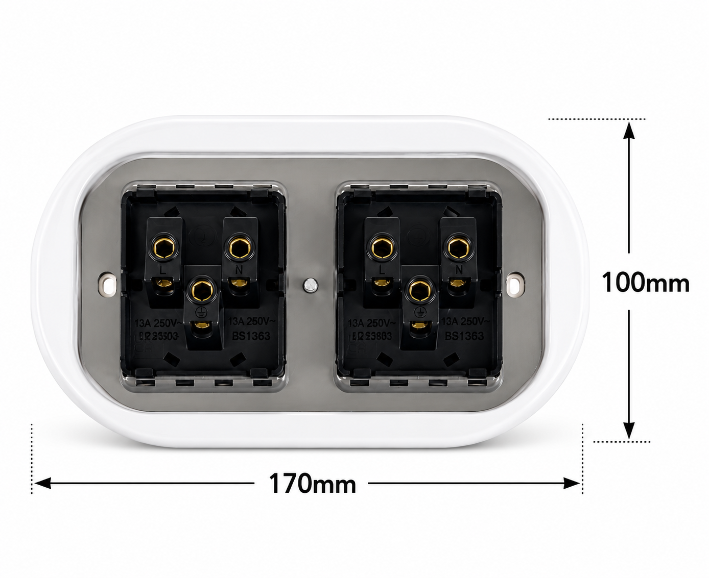 Polar White Porcelain Double Type G Plug Socket