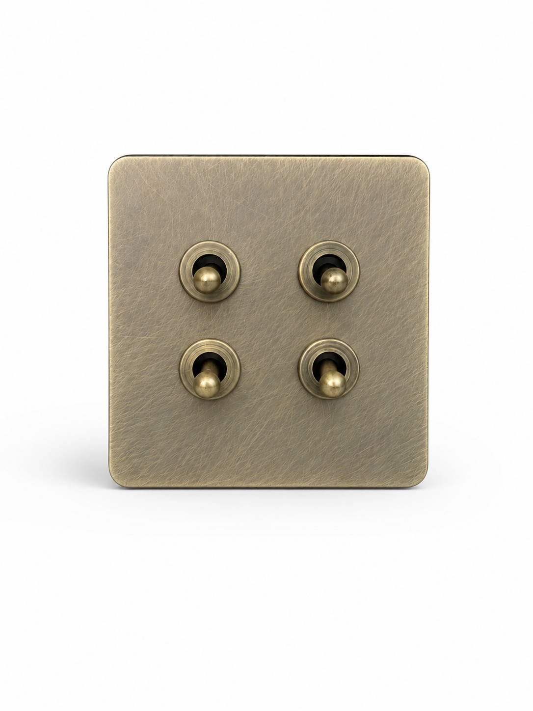 Brushed Brass 4 Gang 2 Way Dolly Toggle Light Switch