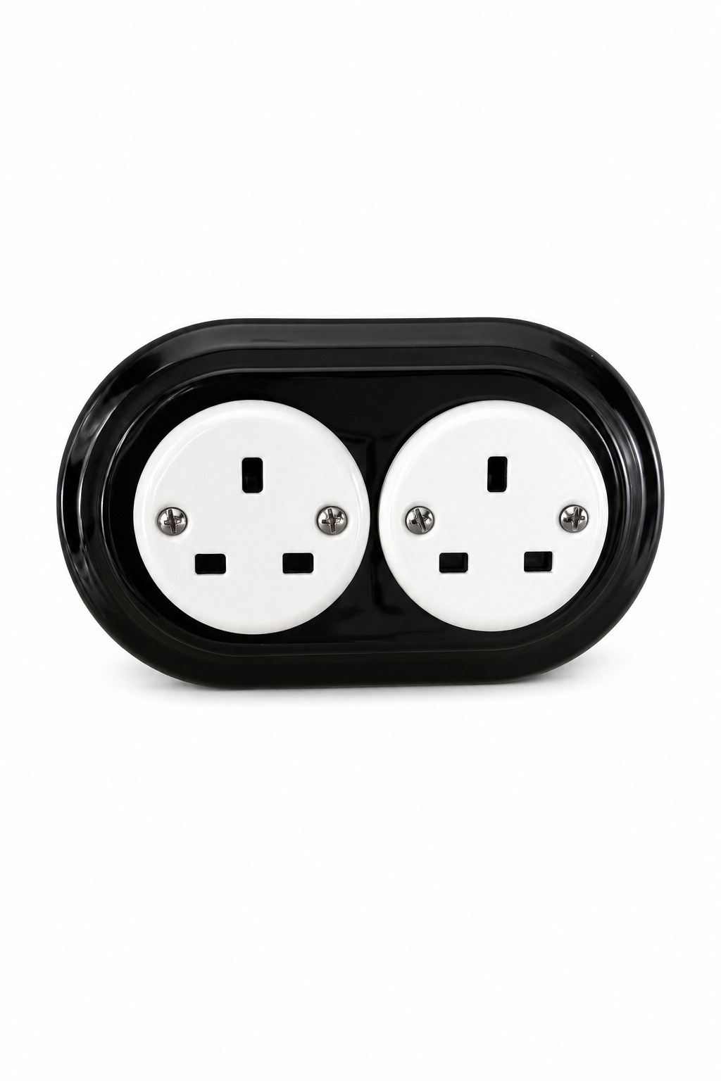 Polar White Porcelain Double Type G Plug Socket