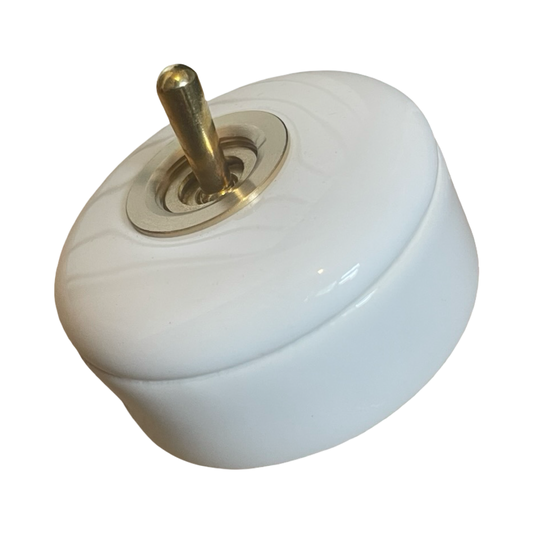 Polar White Porcelain Dolly Light Switch