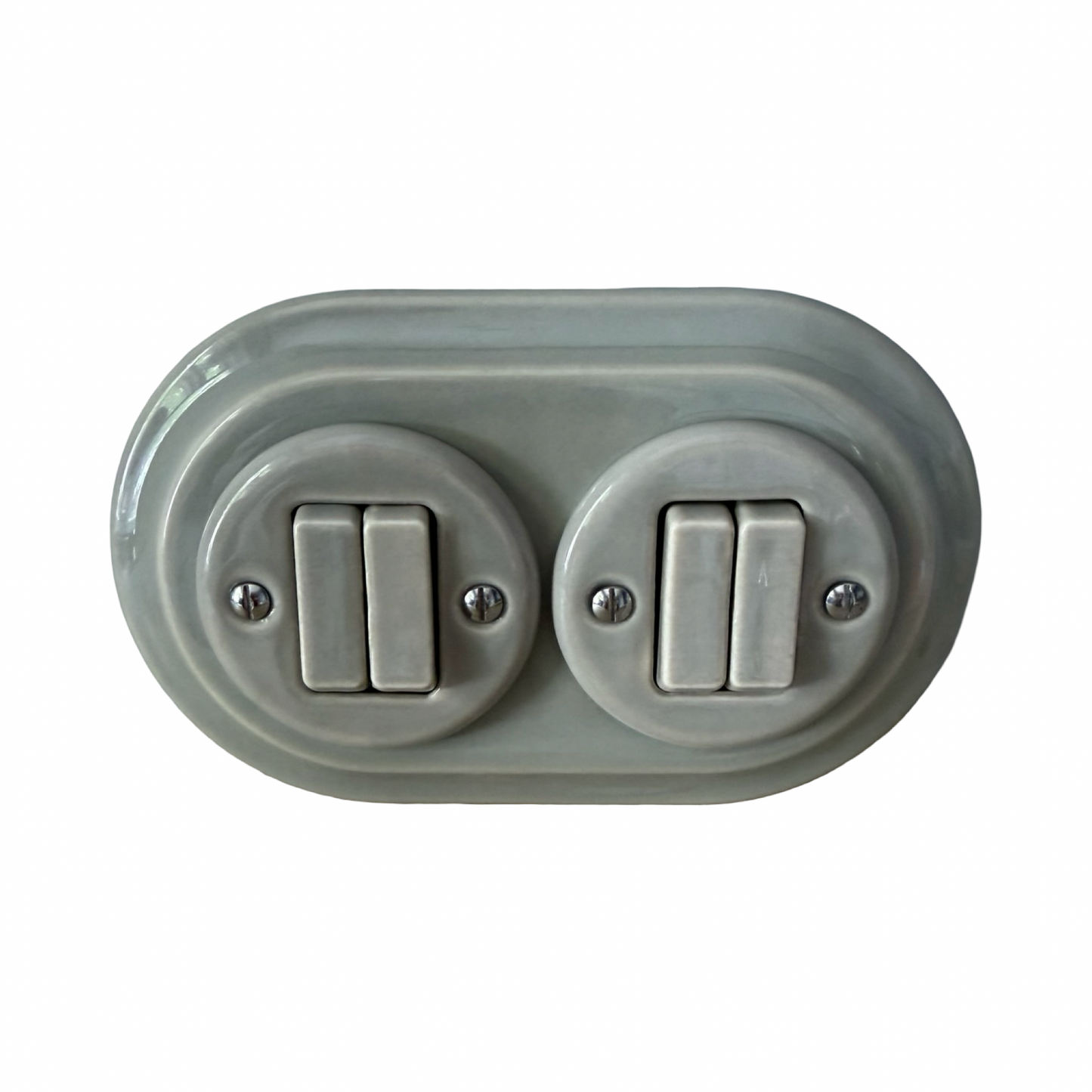 4 Gang Double Porcelain Light Switch Miami Grey