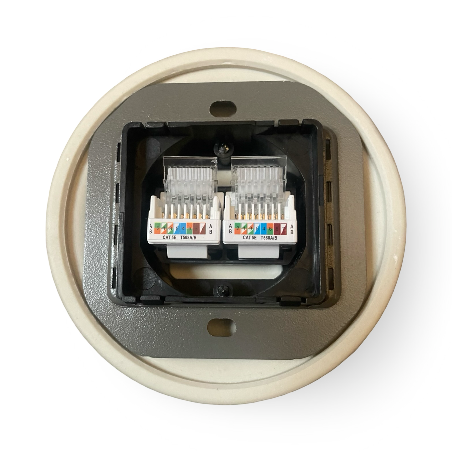 Porcelain Single Ethernet Data Socket Miami Grey