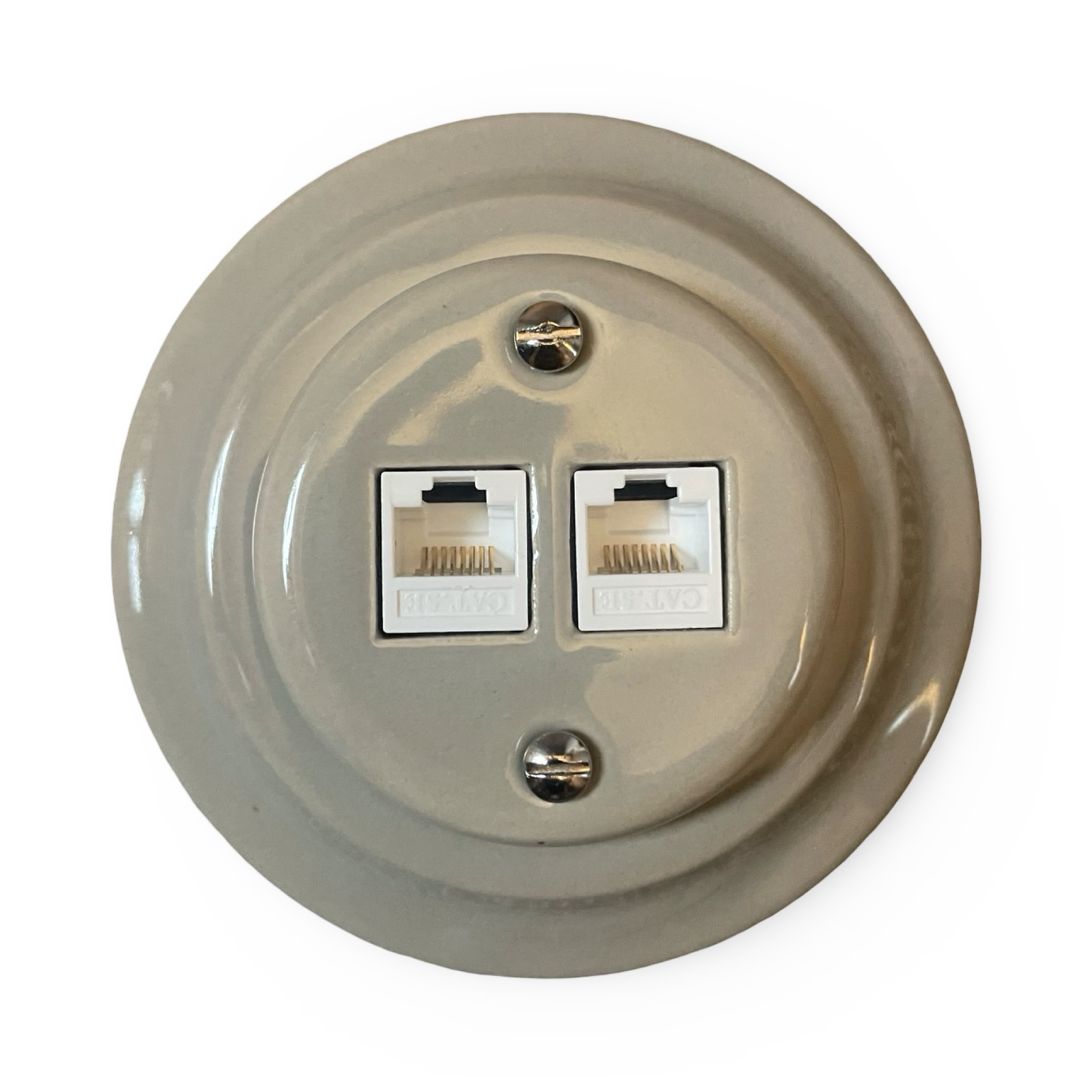 Porcelain Single Ethernet Data Socket Miami Grey
