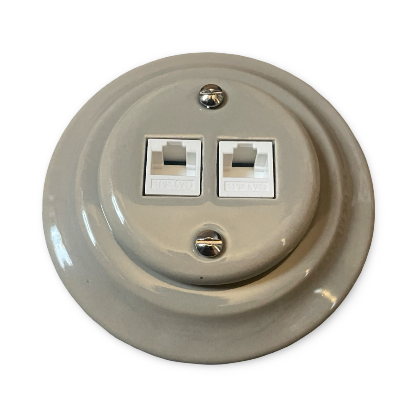 Porcelain Single Ethernet Data Socket Miami Grey