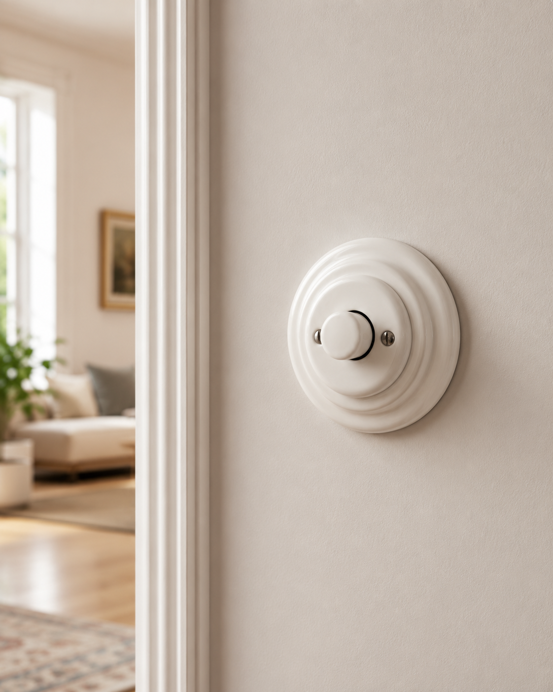 Polar White Porcelain Dimmer Light Switch