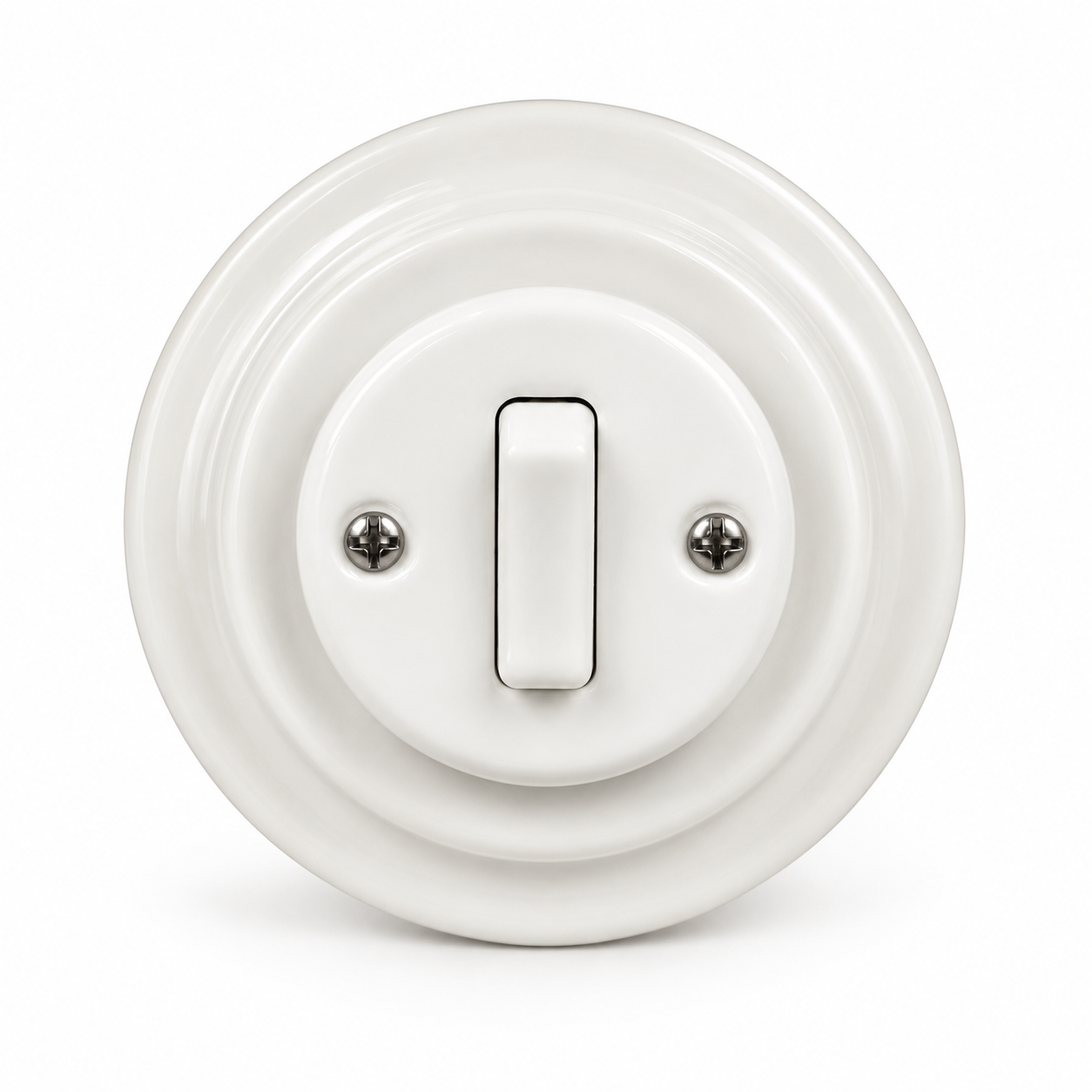 Polar White 1 Gang 2 Way Porcelain Light Switch