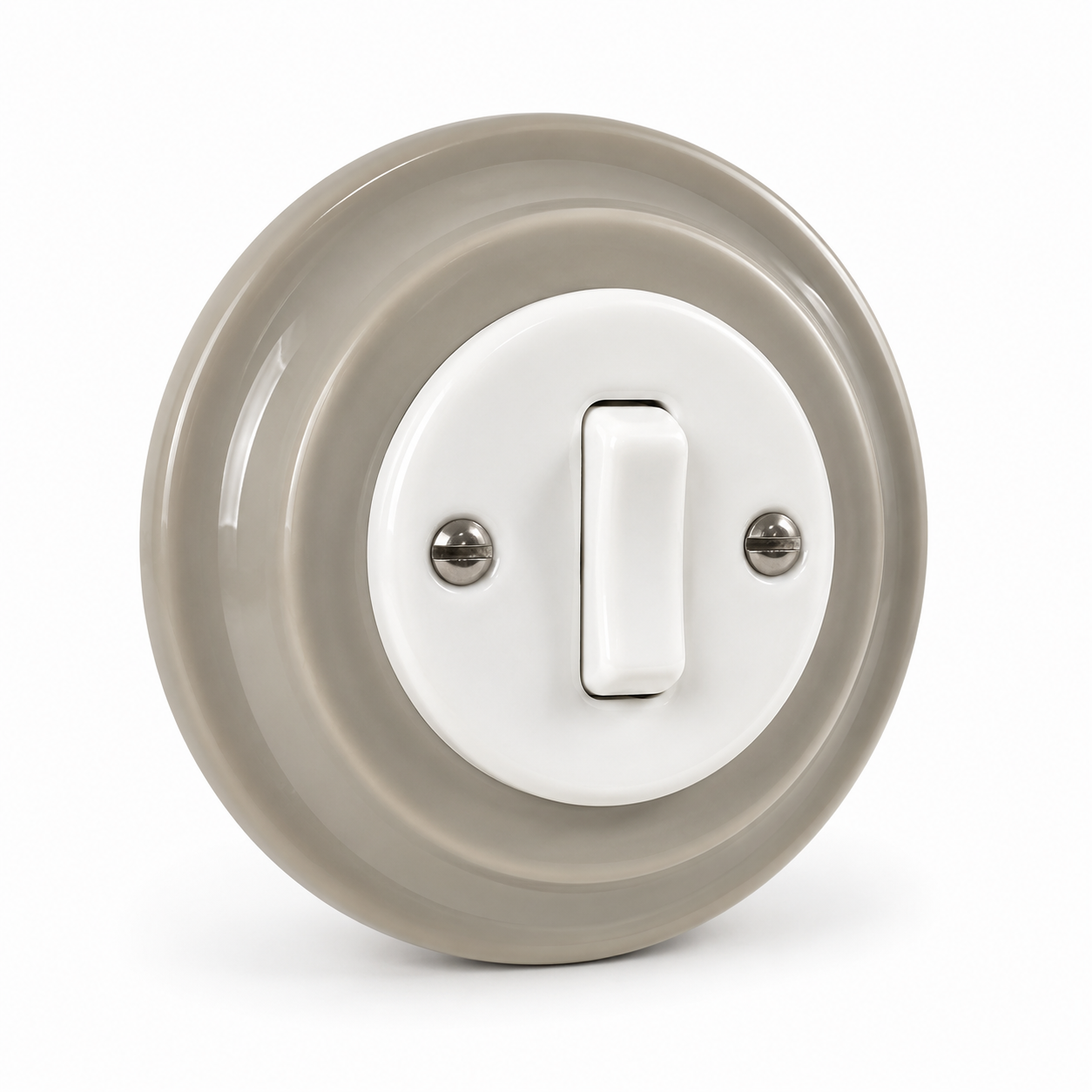 Polar White 1 Gang 2 Way Porcelain Light Switch