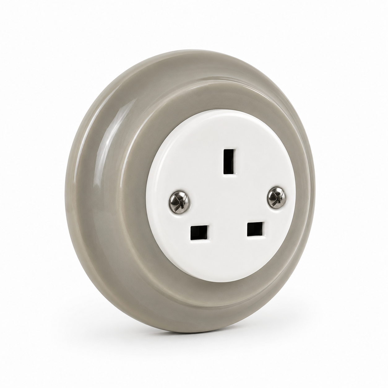 Polar White Porcelain Single Type G Plug Socket