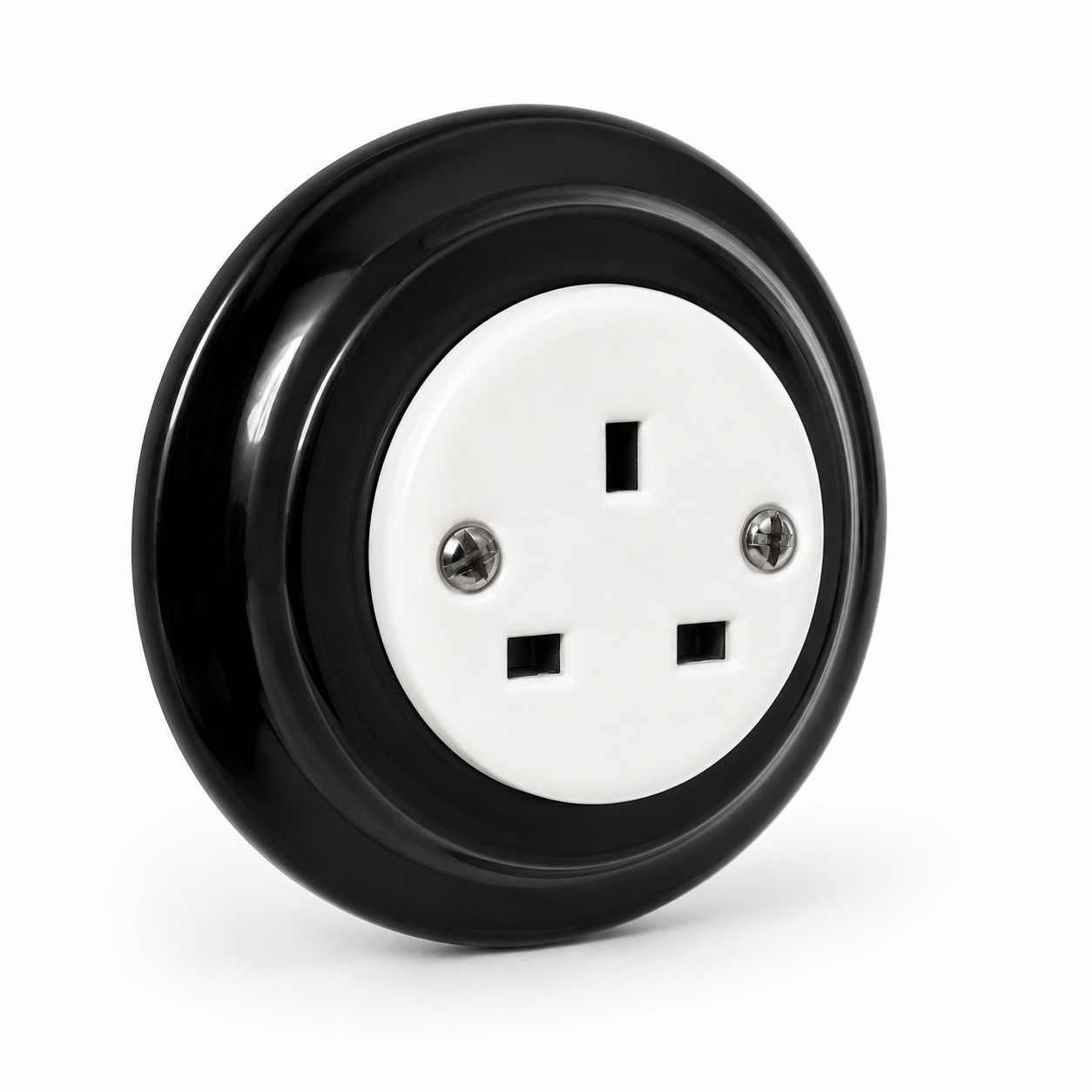 Polar White Porcelain Single Type G Plug Socket