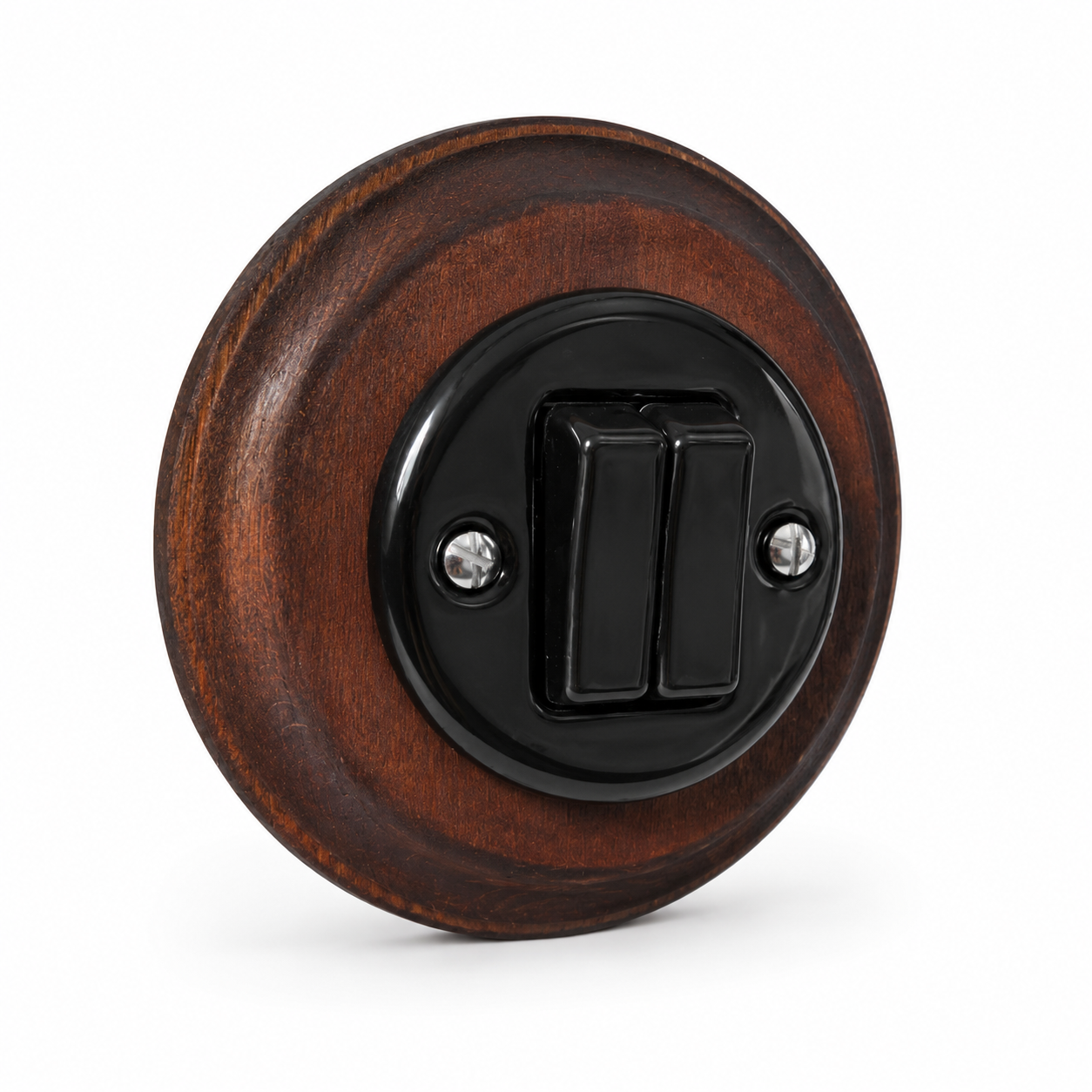 Nero 2 Gang 2 Way porcelain Light Switch
