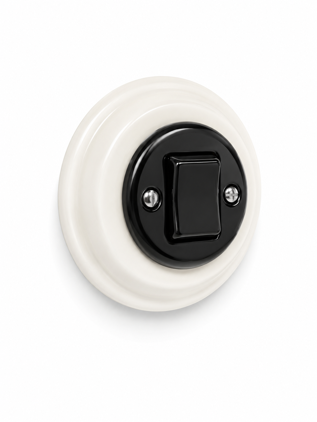 Nero 1 Gang Porcelain Light Switch Wide Button