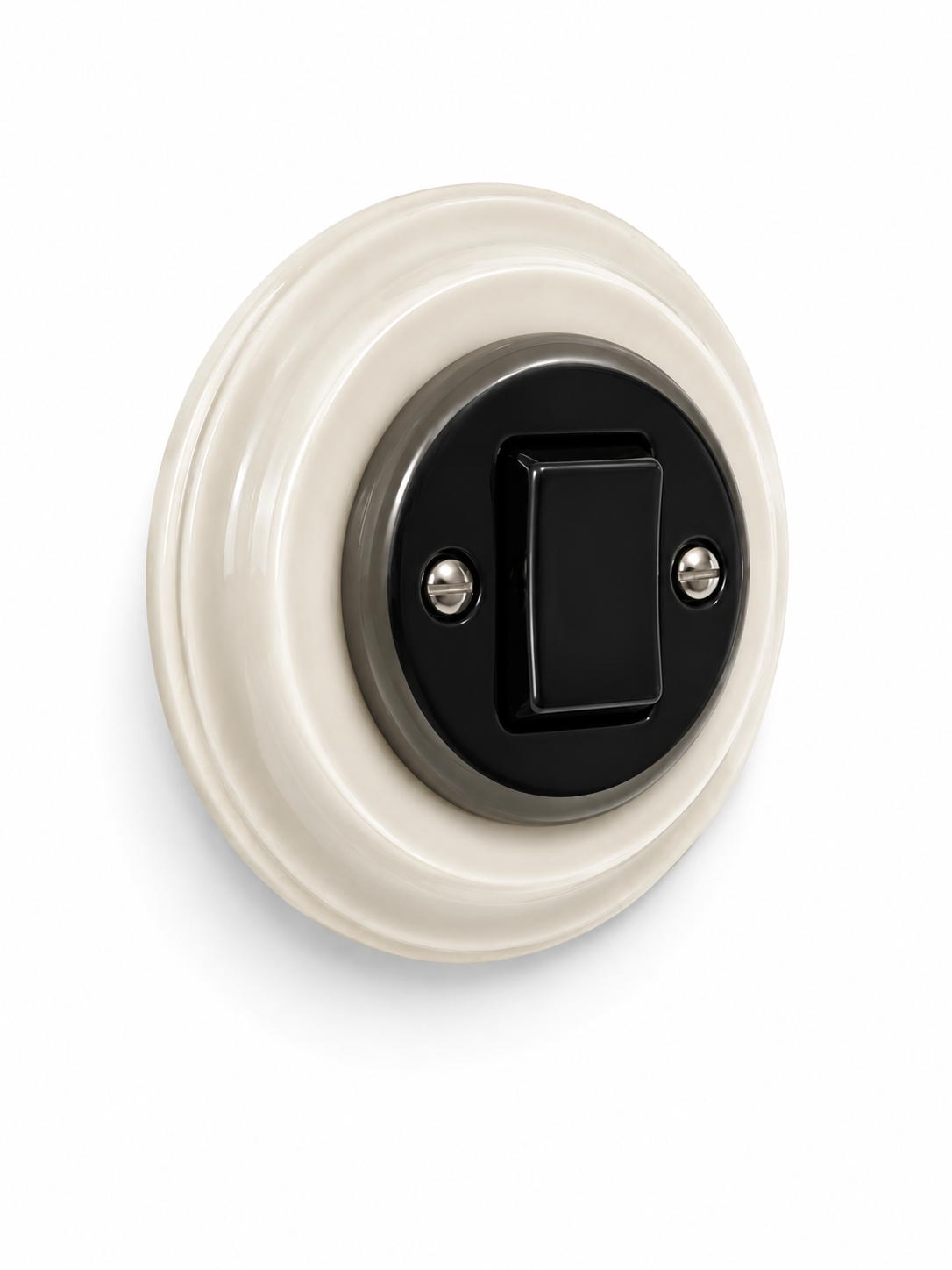Nero 1 Gang Porcelain Light Switch Wide Button