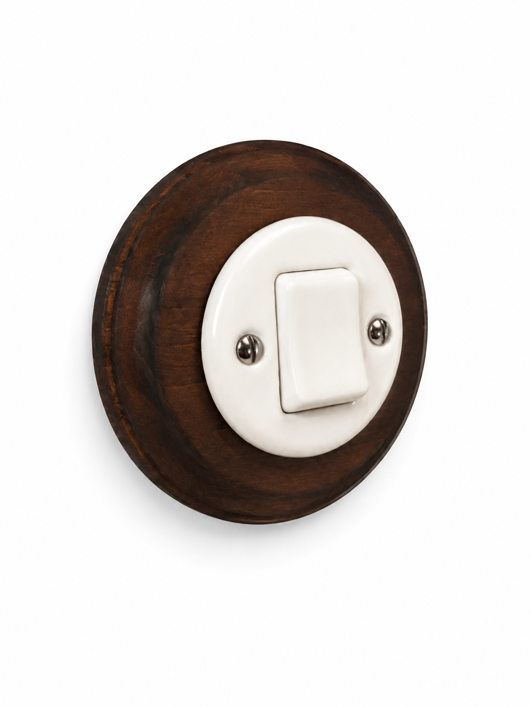 Polar White 1 Gang Porcelain Light Switch Wide Button