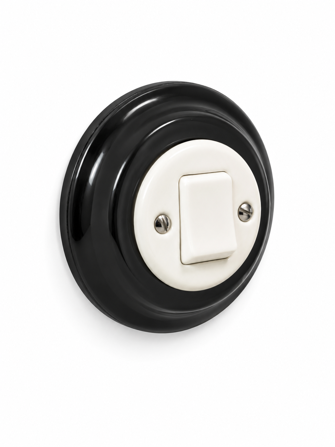 Polar White 1 Gang Porcelain Light Switch Wide Button