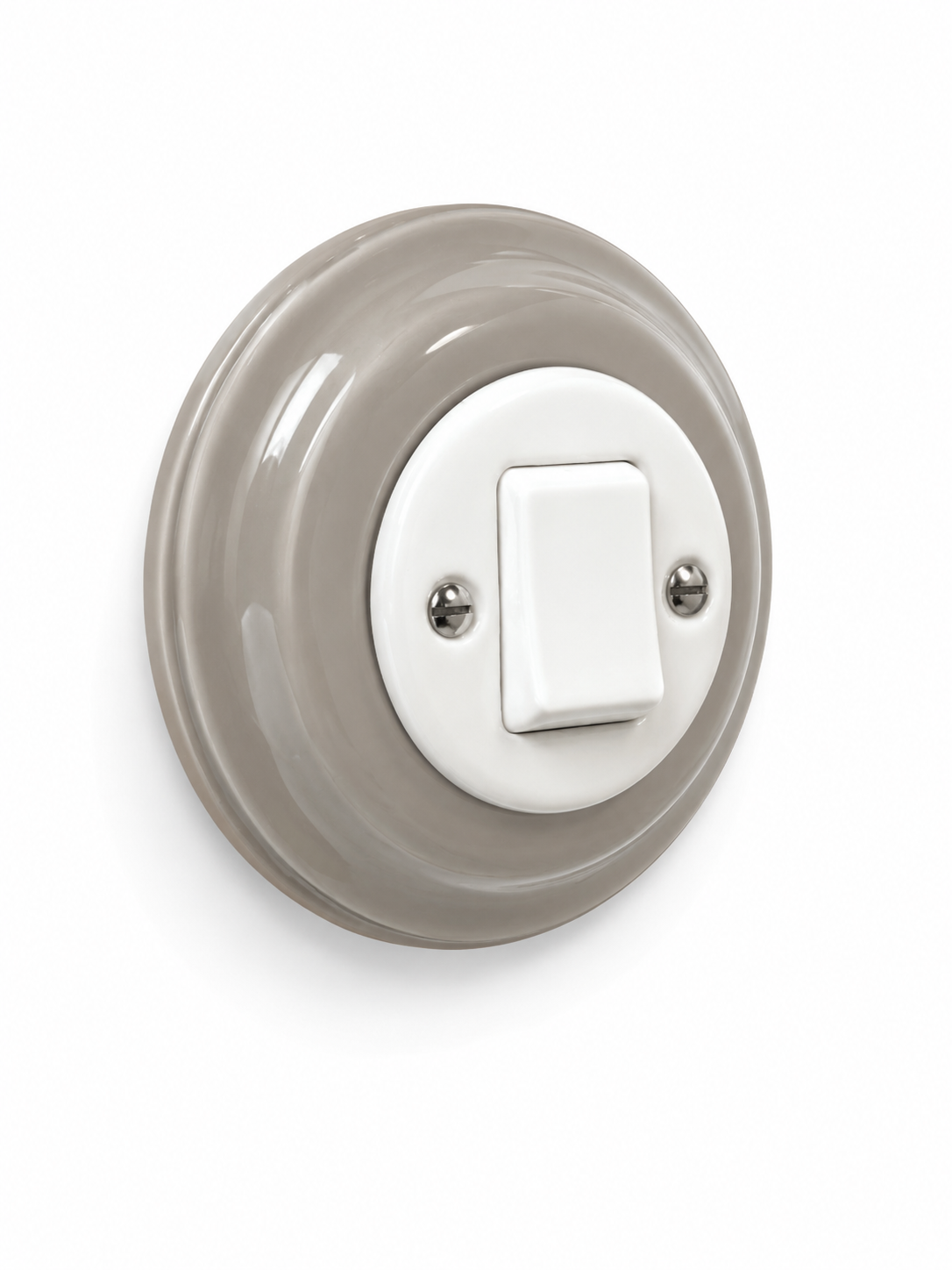 Polar White 1 Gang Porcelain Light Switch Wide Button
