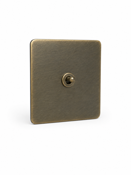 Brushed Brass 1 Gang 2 Way Dolly Toggle Light Switch