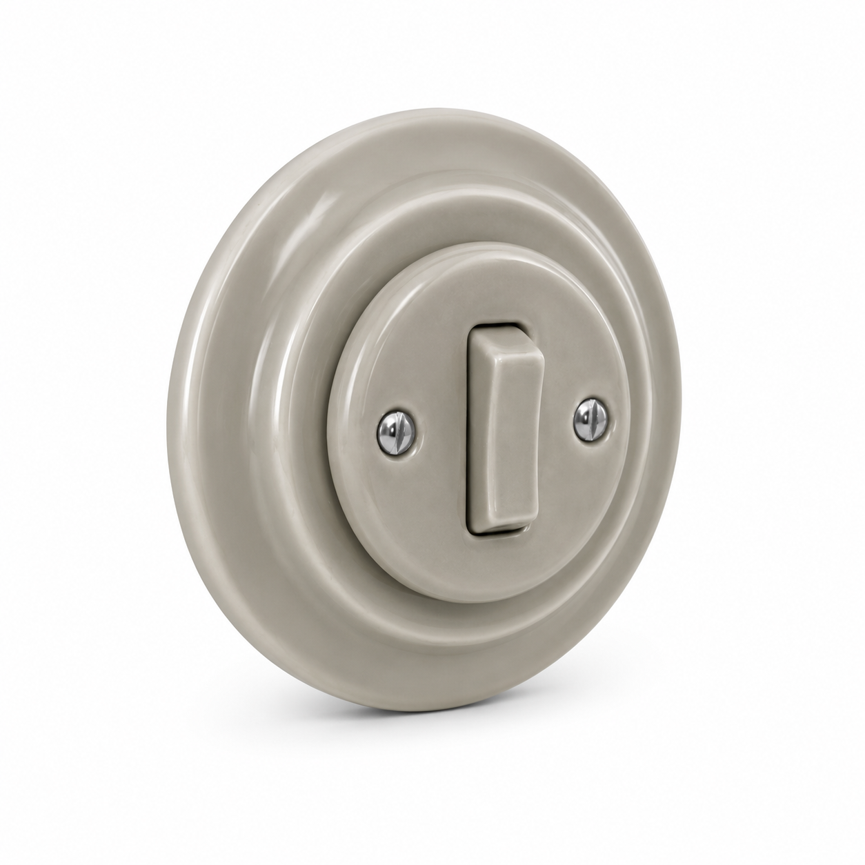 1 Gang Porcelain Light Switch Miami Grey