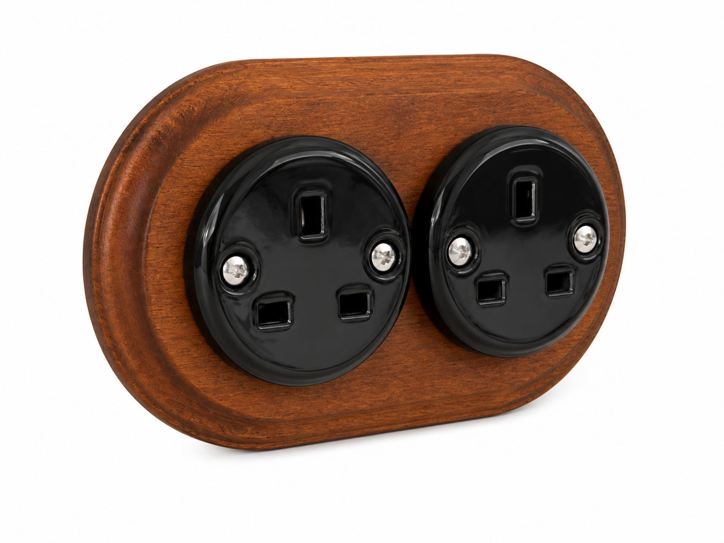 Nero Porcelain Double Type G Plug Socket