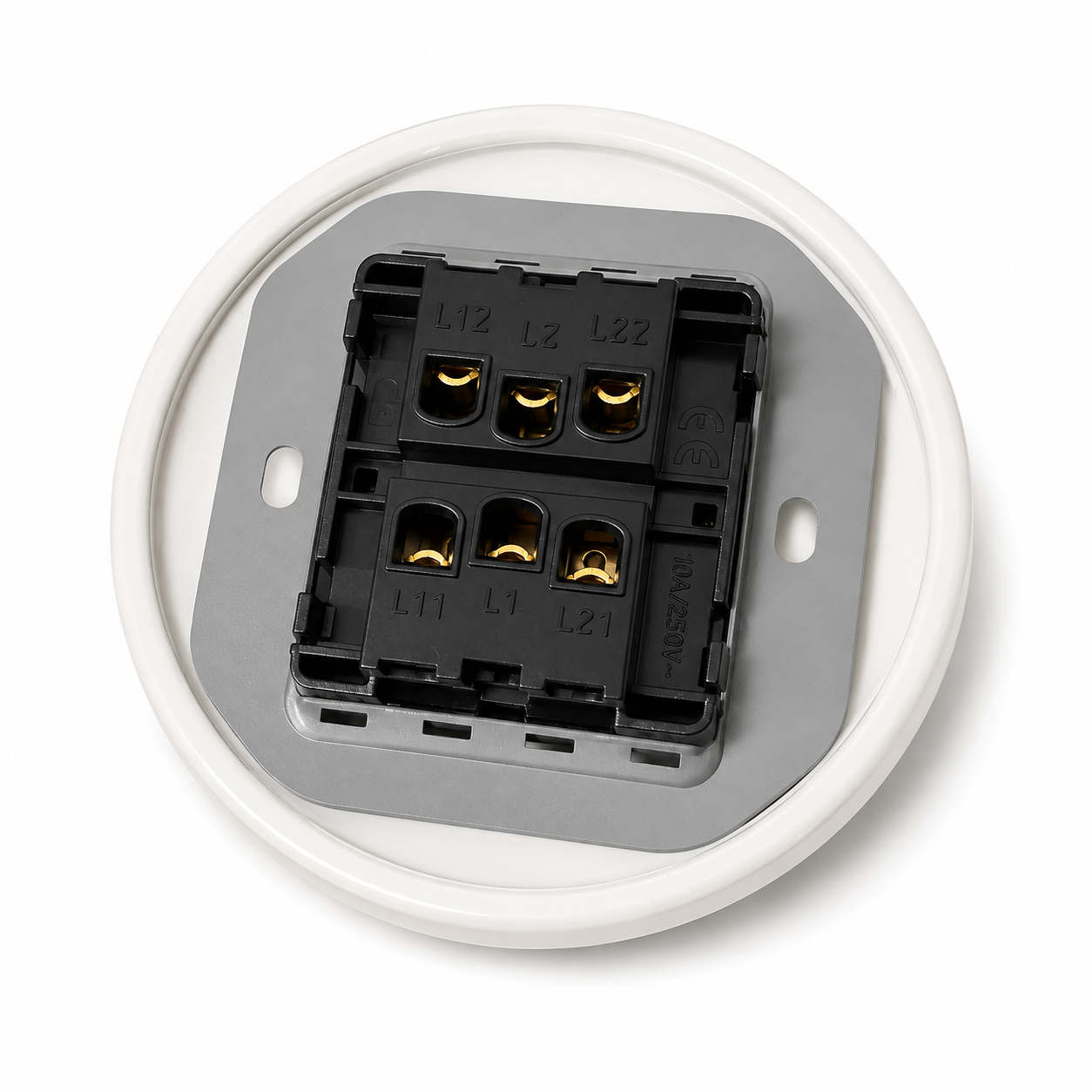 Nero 2 Gang 2 Way Porcelain Dolly Light Switch Black Toggles