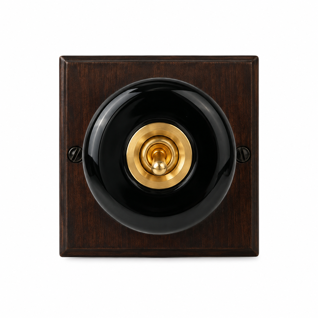 Black Porcelain Dolly Light Switch