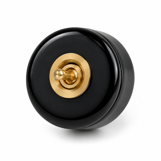 Black Porcelain Dolly Light Switch