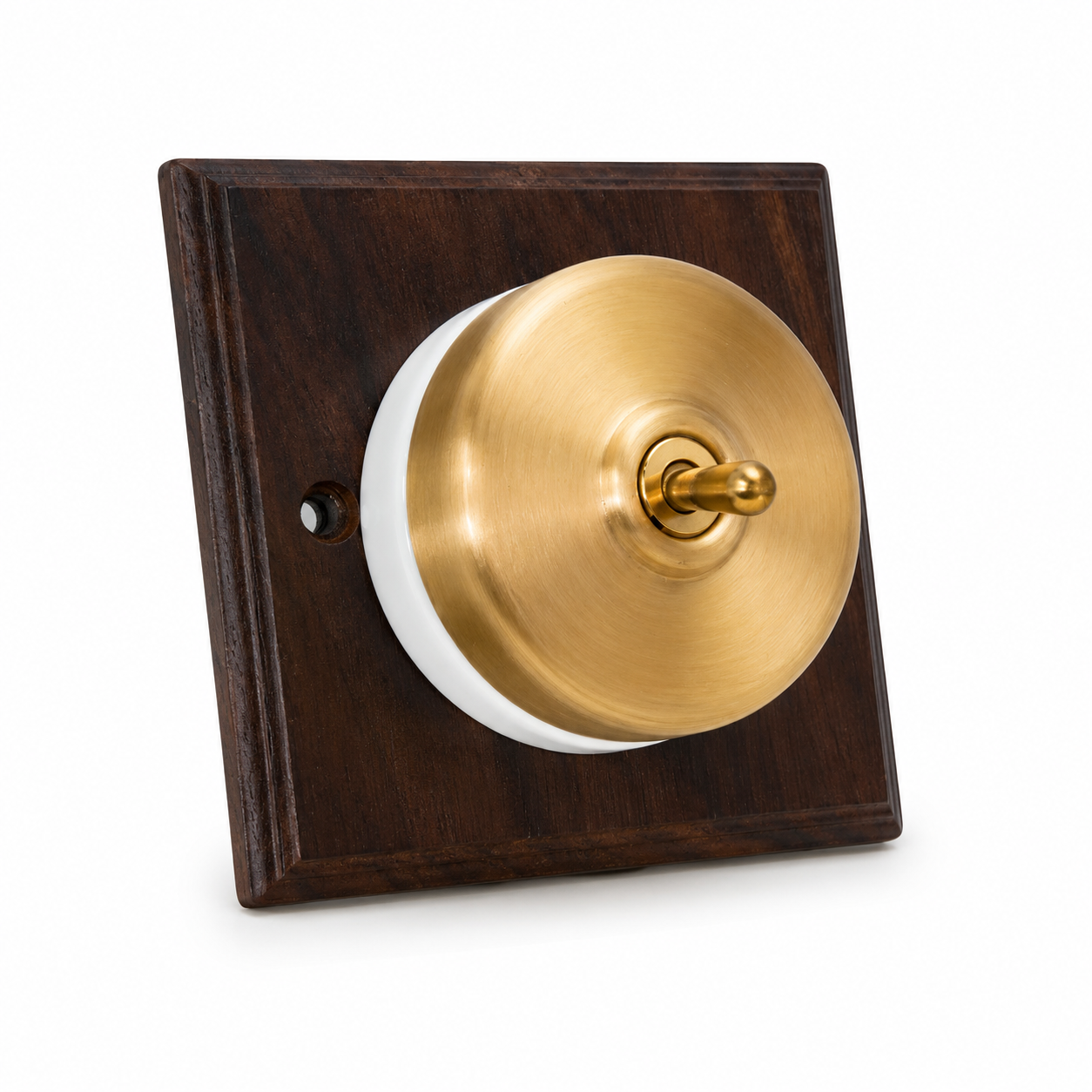 White Smooth Gold Porcelain Dolly Light Switch