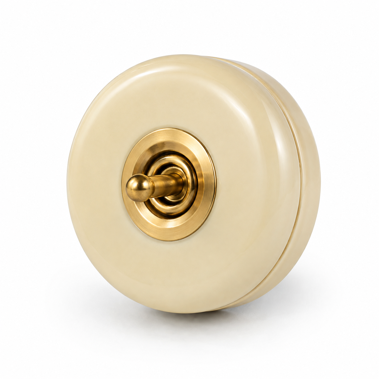 Clotted Cream Porcelain Dolly Light Switch 2 Way