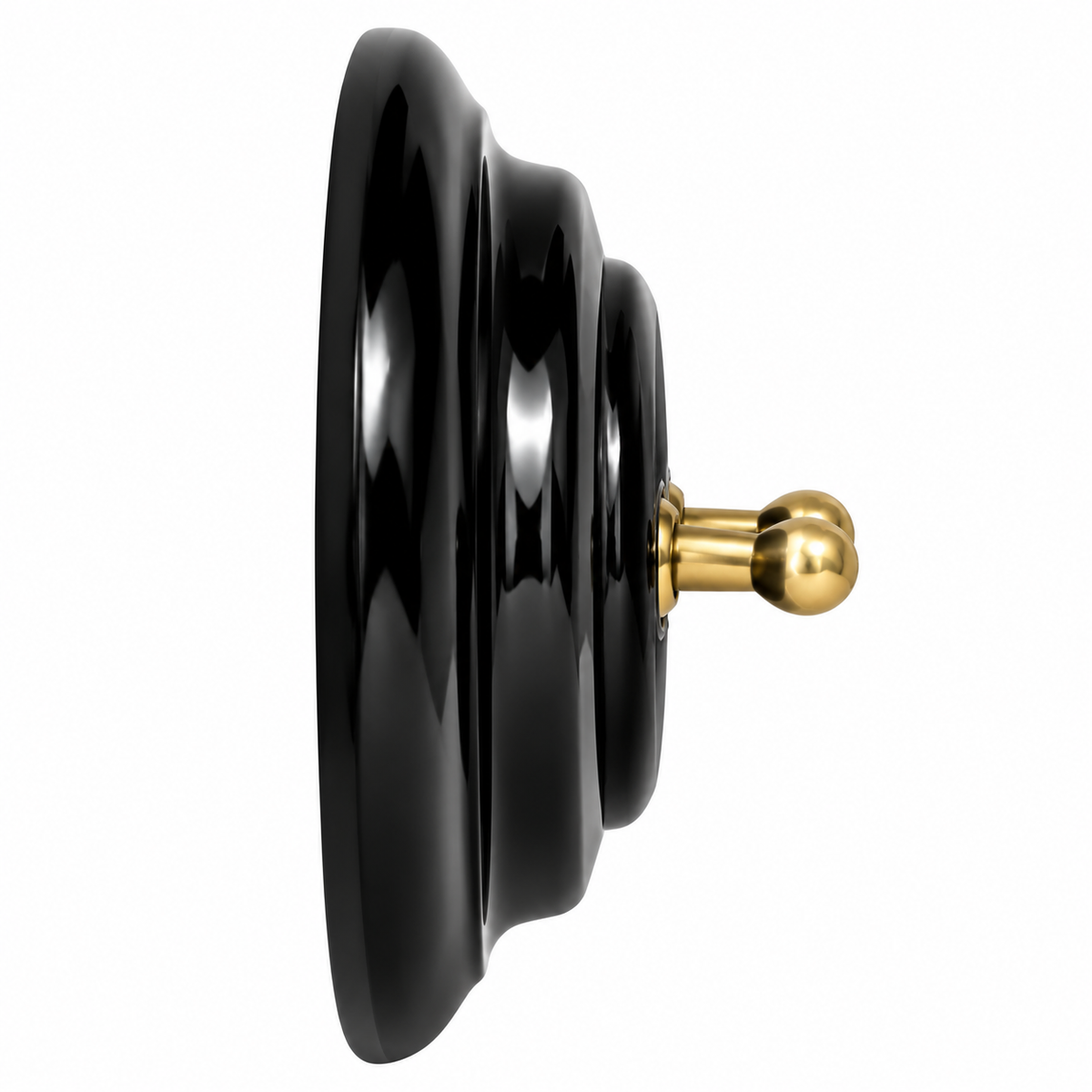 Nero 2 Gang 2 Way Porcelain Dolly Light Switch Brass Toggles