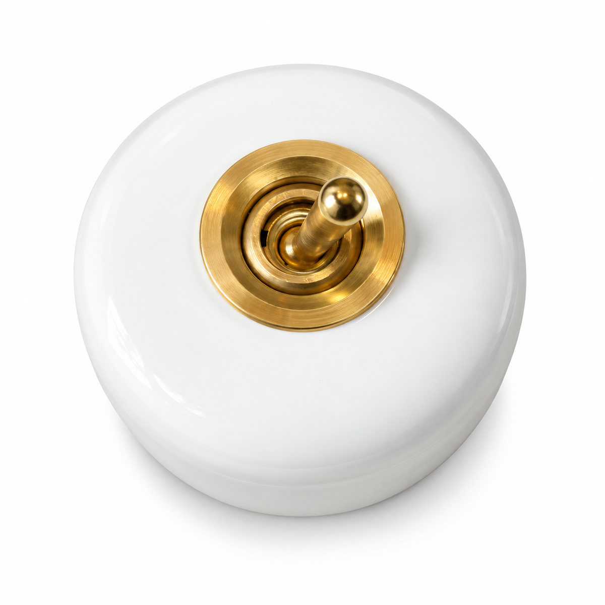 Polar White Porcelain Dolly Light Switch