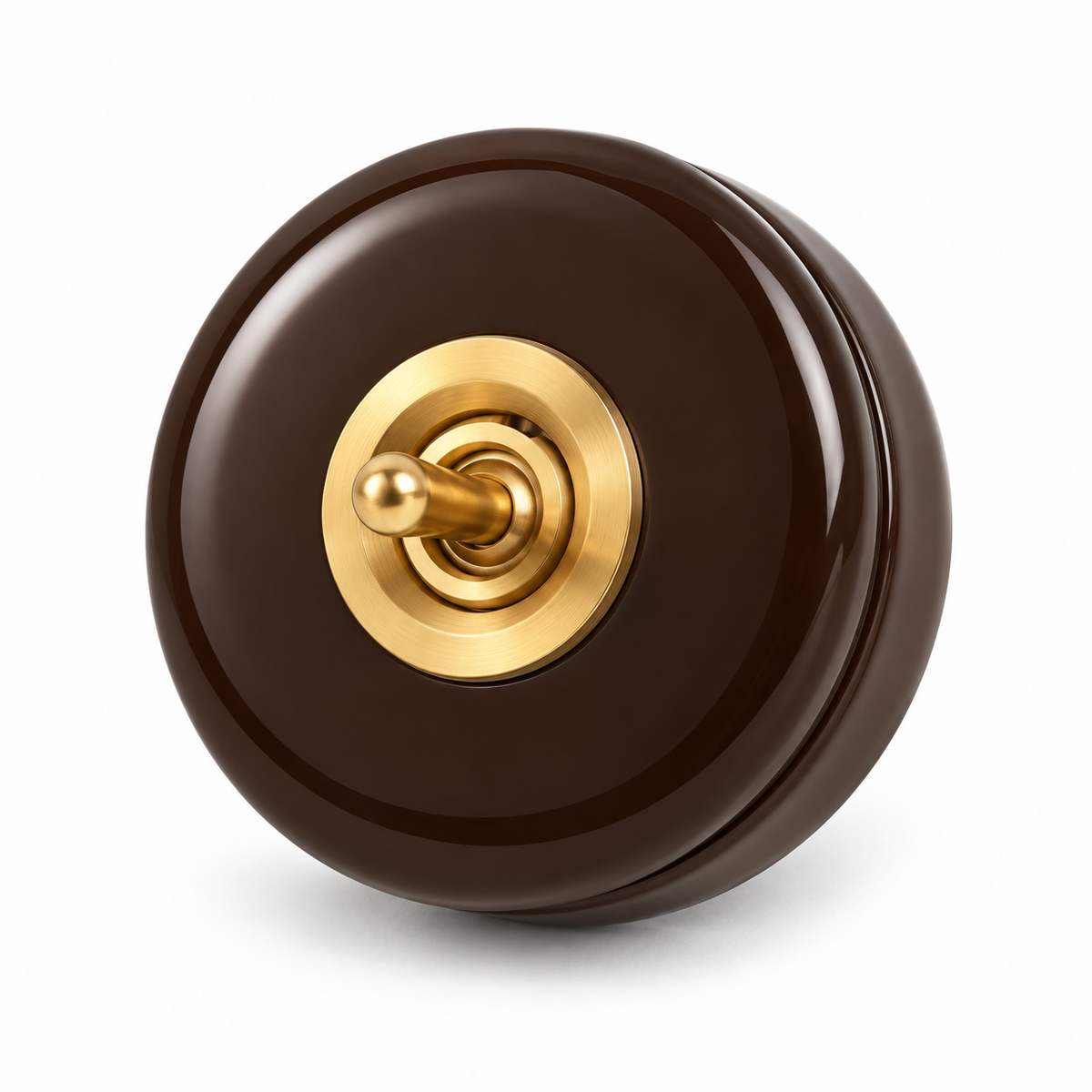 Brown Porcelain Dolly Light Switch