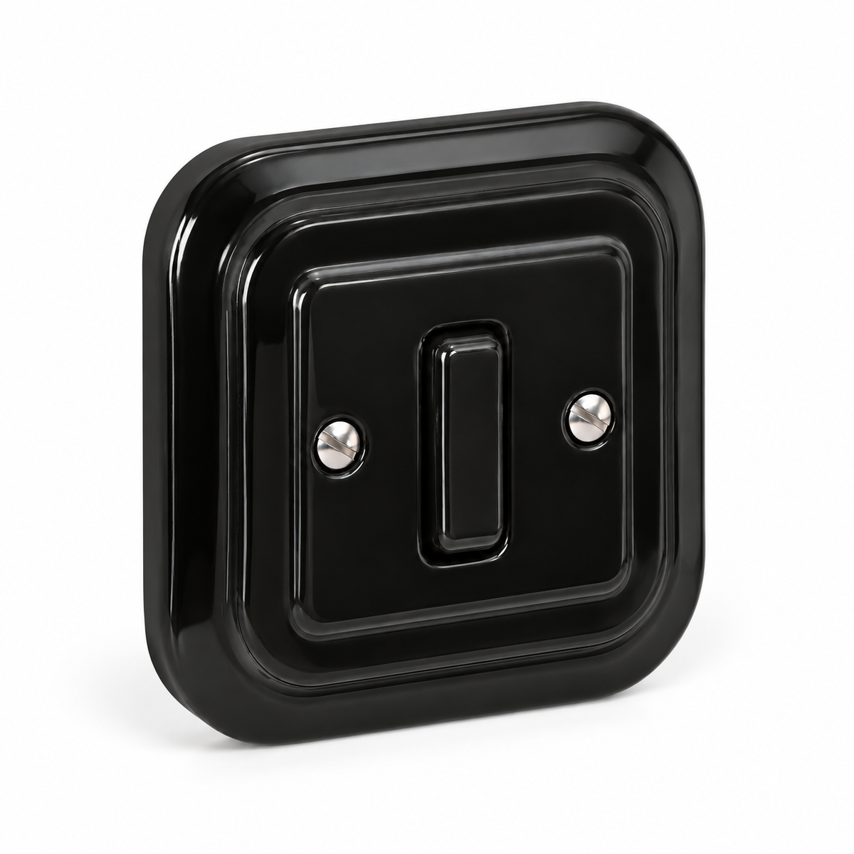 Nero 1 Gang 2 Way Square Porcelain Light Switch