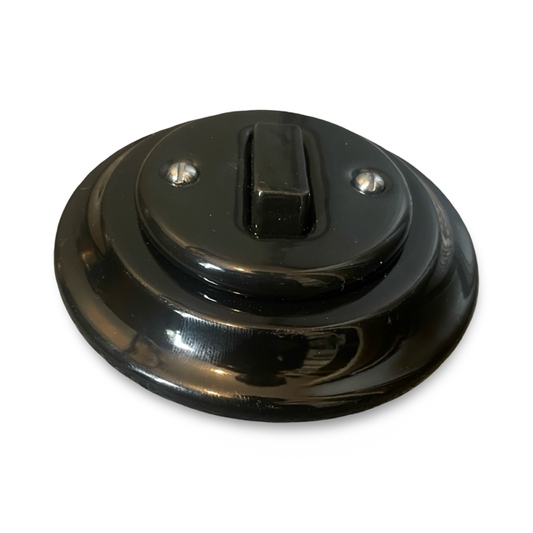 1 Gang 2 Way porcelain Light Switch Black